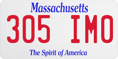 MA license plate 305IM0