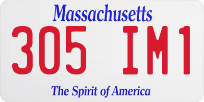 MA license plate 305IM1