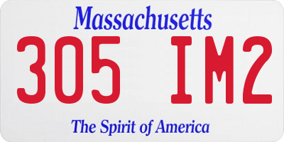 MA license plate 305IM2