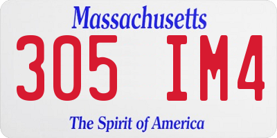 MA license plate 305IM4