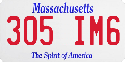 MA license plate 305IM6