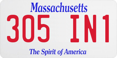 MA license plate 305IN1