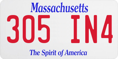 MA license plate 305IN4