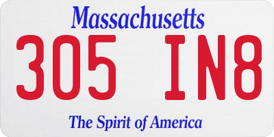 MA license plate 305IN8
