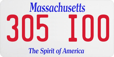 MA license plate 305IO0