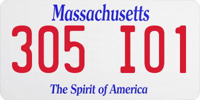 MA license plate 305IO1