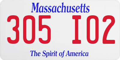 MA license plate 305IO2