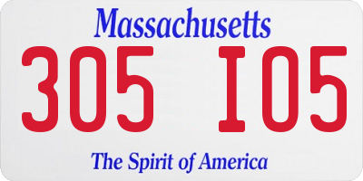 MA license plate 305IO5