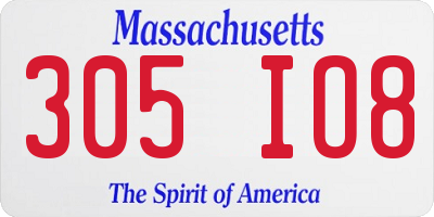 MA license plate 305IO8