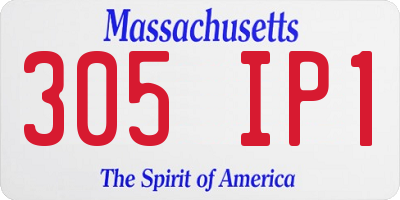 MA license plate 305IP1