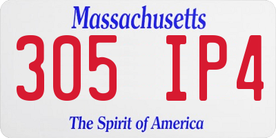 MA license plate 305IP4