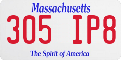 MA license plate 305IP8