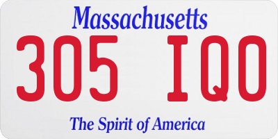 MA license plate 305IQ0