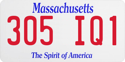 MA license plate 305IQ1