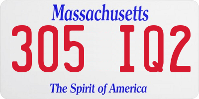 MA license plate 305IQ2
