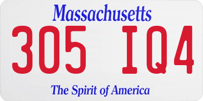 MA license plate 305IQ4