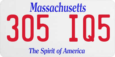 MA license plate 305IQ5