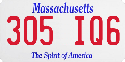 MA license plate 305IQ6