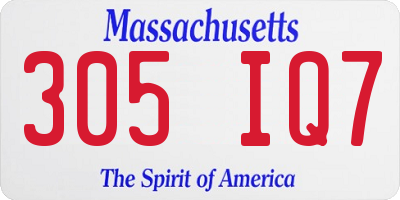 MA license plate 305IQ7