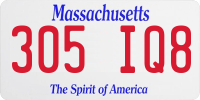 MA license plate 305IQ8