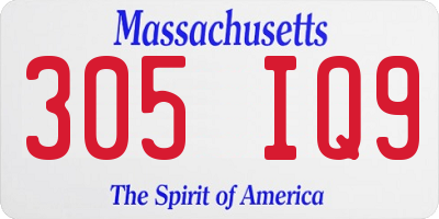 MA license plate 305IQ9