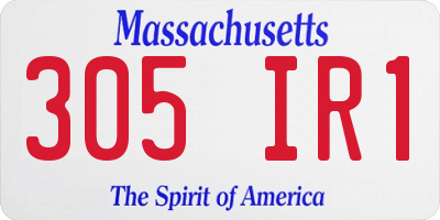 MA license plate 305IR1