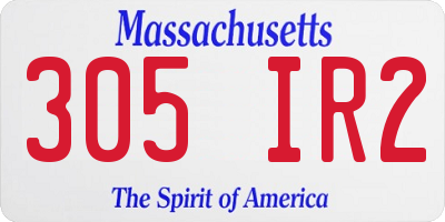 MA license plate 305IR2