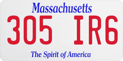 MA license plate 305IR6
