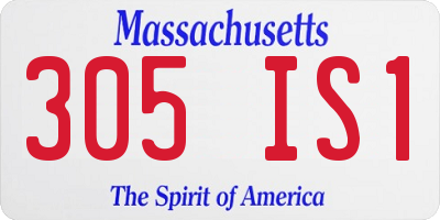 MA license plate 305IS1