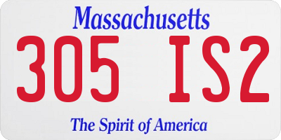 MA license plate 305IS2