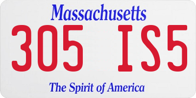 MA license plate 305IS5