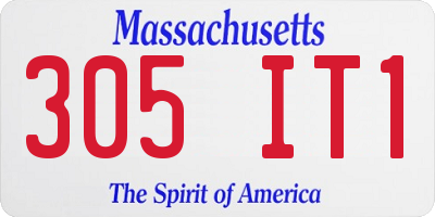 MA license plate 305IT1