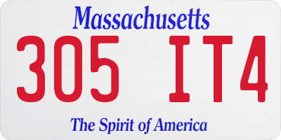 MA license plate 305IT4