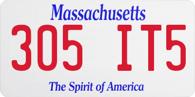 MA license plate 305IT5