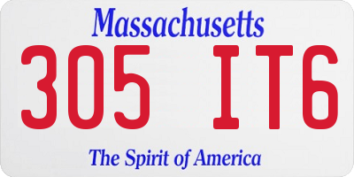 MA license plate 305IT6