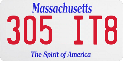 MA license plate 305IT8