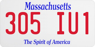 MA license plate 305IU1