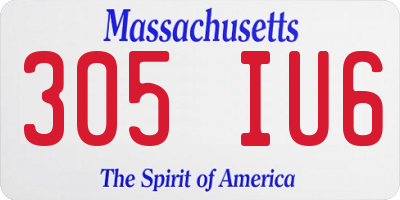 MA license plate 305IU6