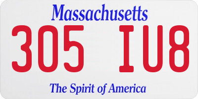 MA license plate 305IU8