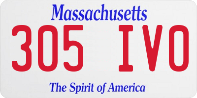 MA license plate 305IV0
