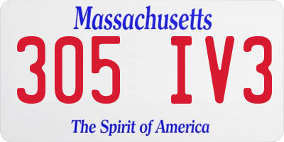 MA license plate 305IV3