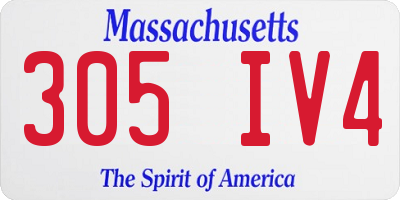 MA license plate 305IV4