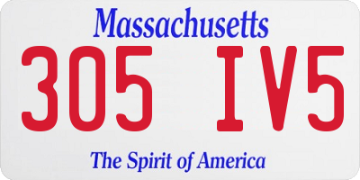 MA license plate 305IV5