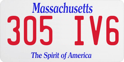 MA license plate 305IV6