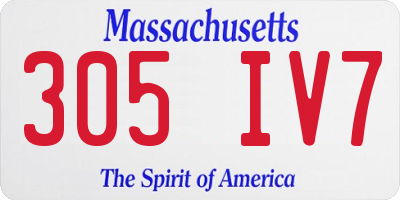MA license plate 305IV7