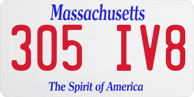 MA license plate 305IV8
