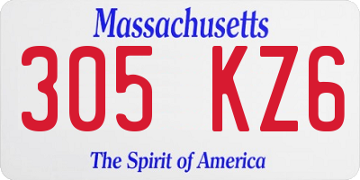 MA license plate 305KZ6