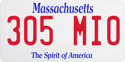 MA license plate 305MI0