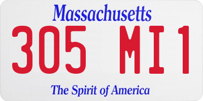 MA license plate 305MI1