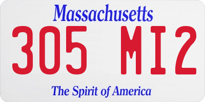MA license plate 305MI2